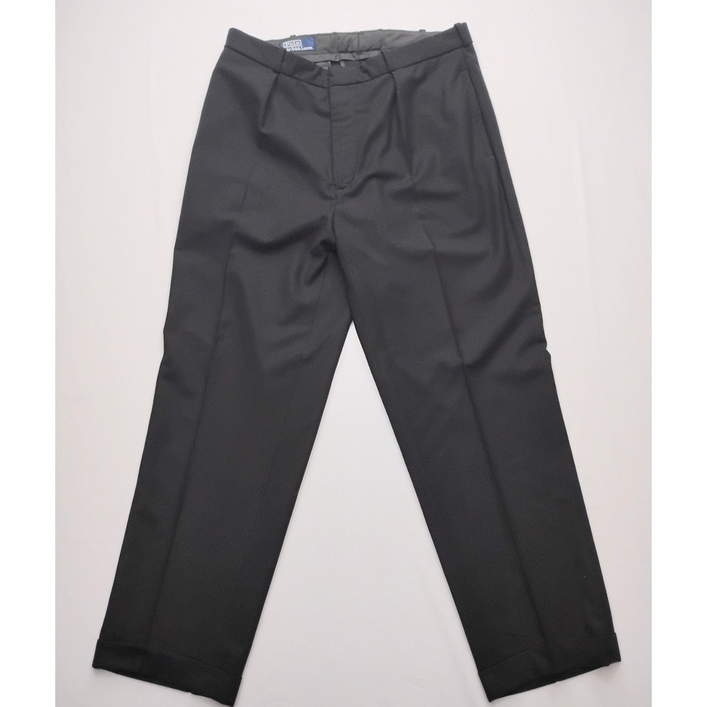Polo Ralph Lauren Wool Blend Pleated Cuffed Dress Trousers 36x31